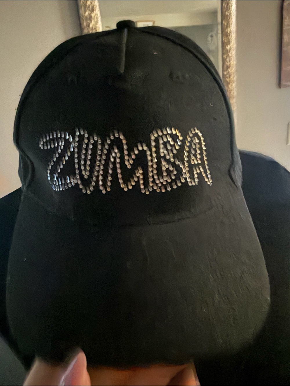 Zumba Fitness Black Crystal Logo Baseball Cap with crystal embellishments!